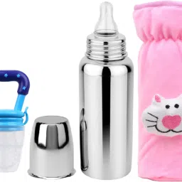 Baby feeding bottle with cover & baby fruit feeder 0 to 2 years BPA free - 250 ml-image-98