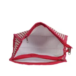 Kuber Industries Set Of 2 Pink Striped Multi-Utility Organisers image 2