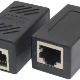 Techy-tech Pack of 2 RJ45 Adapter - Shielded in-Line Coupler for Cat7/Cat6/Cat5e/cat5 Ethernet Cable Extender Connector - Female to Female, Black Lan Adapter-15