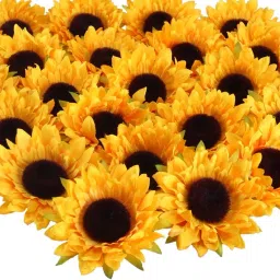Handmade Dried loose Flower for art & craft, DIY Project Yellow Sunflower Artificial Flower-9