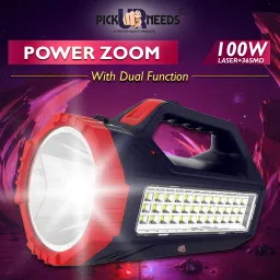 make ur wish Rechargeable Bright Led Torch Light Laser Long Range High Power Search Light Kisan Rechargable with 36 Led Side Emergency Lights 8 hrs Torch Emergency Light image 4