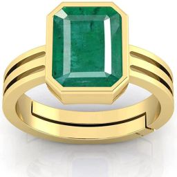Certified Natual 3.25 Ratti Emerald stone (Panna) Panchdhatu Alloy Emerald Gold Plated Ring-image-41