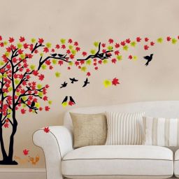 183 cm wall covoring tree with birds and squrals wall decal multicolor sticker(pvc vinyl colorful decal) Self Adhesive Sticker-image-61
