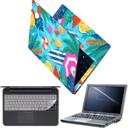 Techfit Full Body Laptop Skin with Screen Guard and Key Guard - Summers Icons Combo Set-image-35