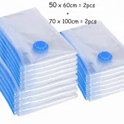 Reusable bags Clothes Storage Space Saver Bags (50X60 CM=2 + 70X100 CM=2) Travel Storage Vacuum Bags-image-23