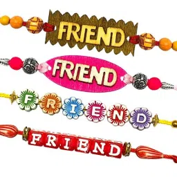 Set of 4 Resham Silk Thread Fancy Colorful Friendship Band For Friendship Day Boys & Girls Wrist Band-image-57