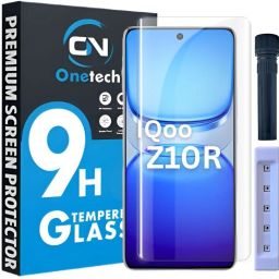 OneTech Edge To Edge Tempered Glass for IQOO Z10r 5G 9H Hardness, UV Premium HD+ Screen Protector-image-21