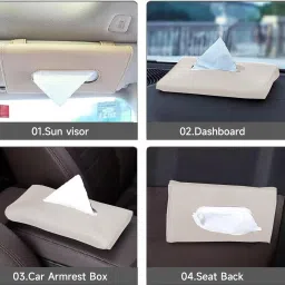 Car Tissue Box for Dashboard & Visor | Compact and Reusable Vehicle Tissue Dispenser-image-71