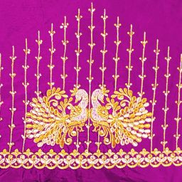 Unstitched Art Silk Blouse Material Embroidered-image-36