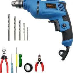 HGCM1102M3 700W Drill Machine with 5Pcs Hand Tool Kit, 5Pcs Masnory Drill Bits for Making Holes in Metal/Wood/Concrete with Reverse Rotation HF0199 Pistol Grip Drill-4