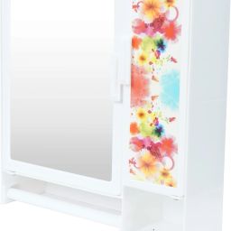 WHITE SMALL DOUBLE DOOR Mirror Storage Wall Cabinet for Bathroom Medicine Makeup WHITE COLOR, Wall Hung Box with Mirror, SMALL SIZE, Multiuse Multipurpose Shelf Bracket-14