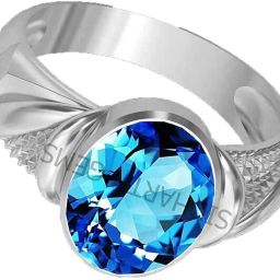 7.25 Ratti Special Quality BlueTopaz Free Size Adjustable Brass Topaz Silver Plated Ring-image-66