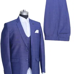 Men Coat Pant Set Striped Suit-image-8