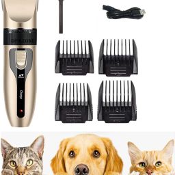 Dog Grooming Kit Clippers Low Noise Electric Rechargeable Cordless Hair Cutter Gold Pet Hair Trimmer-21