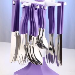 Trendy Stainless Steel Cutlery with Plastic handle steel 24 pcs Spoon Set Stainless Steel Table Spoon Set-9
