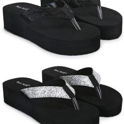Pack Of 2 Combo Stylish Extra Comfort Lightweight Dailywear Used Women Slippers-image-90