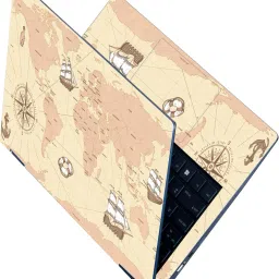 Flipkart SmartBuy Full Body Laptop Skin Sticker - Cream Shaded World Map Self Adhesive Vinyl Laptop Decal 15.6-image-22