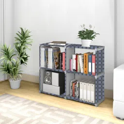 Multipurpose Collapsible Bookshelf 10 Racks Book Stand Almirah for Home & Kids Metal Open Book Shelf-46