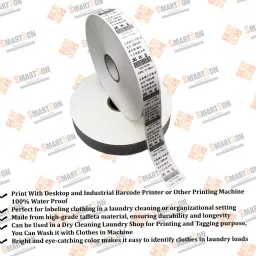 smartson Taffeta Roll Washable Paper 1Pc, 32mm x 230 Meter | For Laundry Tagging Purpose Non-Adhesive Paper Label image 5