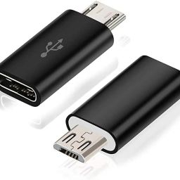 TSHIENTT Black USB 3.1 Type C Female to Micro USB Type V8 Male Charging (Pack of 2) Phone Converter-24