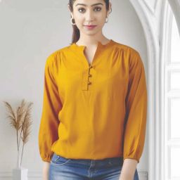 Casual Regular Sleeves Solid Women Yellow Top-image-101