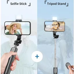 PunnkFunnk R1S 3-in-1 Multifunctional Bluetooth Selfie Stick Tripod | Foldable, Lightweight, with Detachable Remote for iOS & Android Bluetooth Selfie Stick image 4