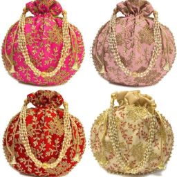 Women Beige, Red, Pink, Tan Potli-image-63