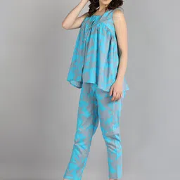 Shiv ali apparels Abstract Printed Sleeveless Top & Trouser Co-Ords image 4