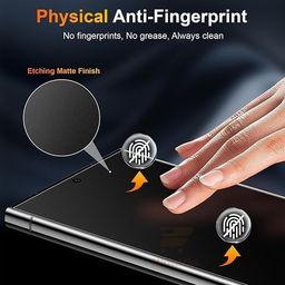 MOBIKTC 9H Hardness Matte Tempered Glass for Samsung Galaxy S24 Ultra 5G Edge to Edge, 100% Fingerprint Unlocking Tempered Glass Full Screen Coverage (1 Pack, Matte) image 5
