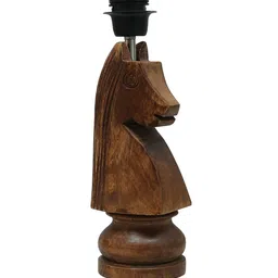 Homesake Black & Brown Rustic Wood Base Textured Fabric Shade Traditional Table Lamp image 3