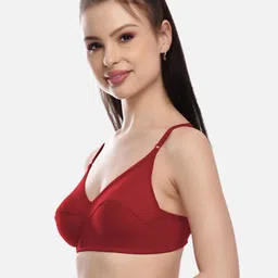 FIMS Women Pack of 2 Orange And Maroon Cut And Sew Seam Full Coverage Cotton Bra image 5