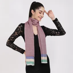 Solid Cotton Blend Women Pink Stole, Fancy Scarf-image-18