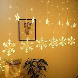 flipkart smartbuy 138 LEDs 98 inch Yellow Flickering, Steady Snow Flake Rice Lights-picture-0