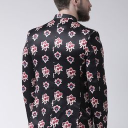 Hangup Men Multicoloured Printed Regular Fit Single-Breasted Blazer image 2