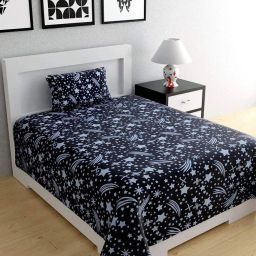 160 TC Polycotton, Microfiber, Cotton Blend Single 3D Printed Flat Bedsheet-image-89