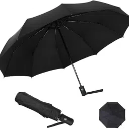 3 Fold Auto Open Close Compact Foldable Umbrella with Wooden Handle for Rain,Sun Umbrella-24