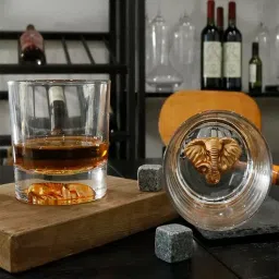 melbify Gold Elephant 300ml (Set of 2) Whiskey Glass-picture-22