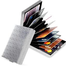 Men & Women Trendy, Formal, Casual, Travel Silver Aluminium RFID Card Holder-image-18
