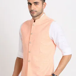Turtle Woven Design Nehru Jacket image 4