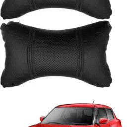 Black Leatherite Car Pillow Cushion for Maruti Suzuki-image-2