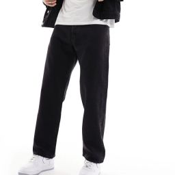 Men Loose Fit Mid Rise Black Jeans-image-49