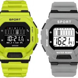 Men's Sport Digital Watch with LED Display & Chronograph Digital Watch - For Men 2_DW1-Blk-Ylw & DW9-Gry-Gry-image-83