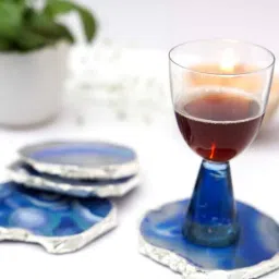 home arte Brazilian Blue Stone Set of 4 Table Coasters-picture-18