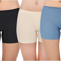 Pack of 3 Self Design Women Multicolor Regular Shorts-30