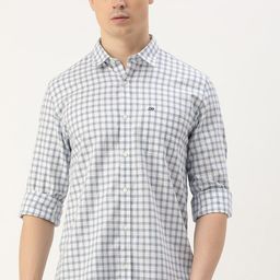 peter england Men Slim Fit Checkered Spread Collar Casual Shirt-picture-12