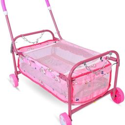 Baby Cradle with Canopy & Wheels Bassinet-image-90