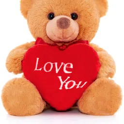 Plush Teddy Bear with Heart Valentine Gift for Wife Husband Boy & Girlfriends - 25 cm-image-56