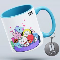 Inside BLUE Premium Quality Ceramic Coffee for BTS | Bt21 | Butter Lover, Printed on Both The Sides. (JM01) Ceramic Coffee Mug-image-3