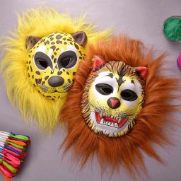 Different Shape Animals Face Mask for Kids Adults For Festive Holi Color Powder Pack of 2-image-84