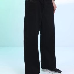 Men Relaxed Fit Mid Rise Black Jeans-image-53